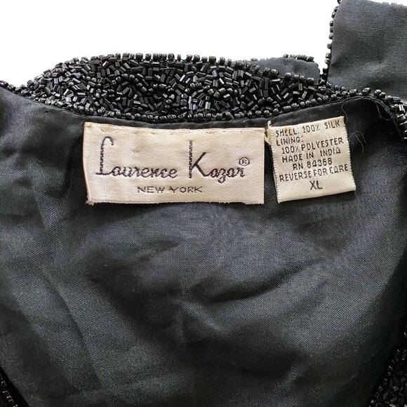 Laurence Kazar New York Black Beaded Silk Jacket Women's XL - Picture 11 of 13